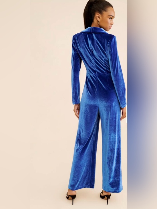 Hutch Pants - Hutch Blue Velvet Suit Jumpsuit Size 6